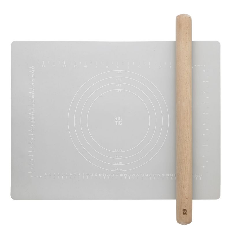 Bake-It Teigrolle und Backunterlage light grey Rig Tig by Stelton
